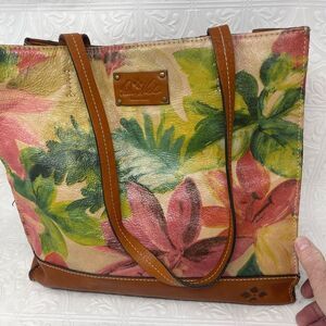 Patricia Nash Multicolor Floral Leather Toscano Tote Shoulder Bag OS